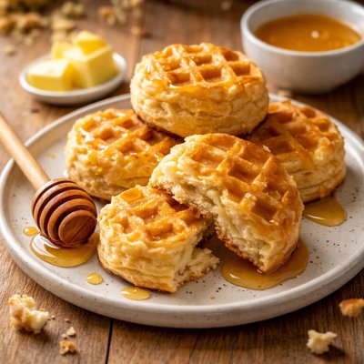 Honey waffle biscuit
