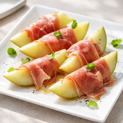 Honigmelone mit schinken