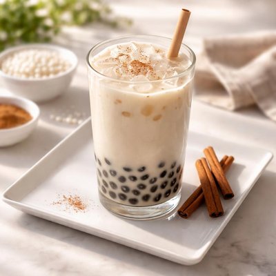 Horchata with tapioca pearls
