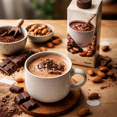 Hot chocolate cero zugar almond milk