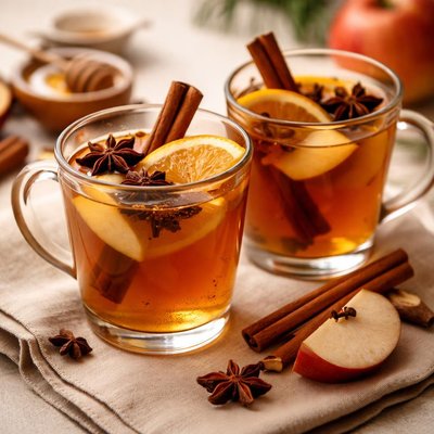 Hot cider with rum