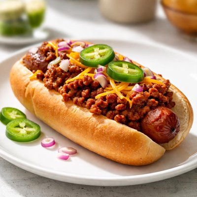 Hot dog with chili