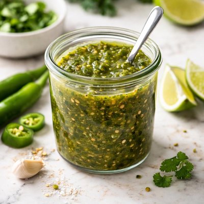 Hot green chili sauce