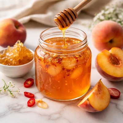 Hot peach honey
