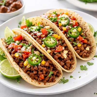 Hot tamale beef tacos