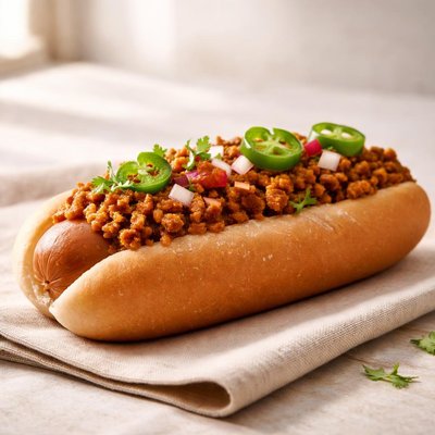 Hotdog con carne de soya