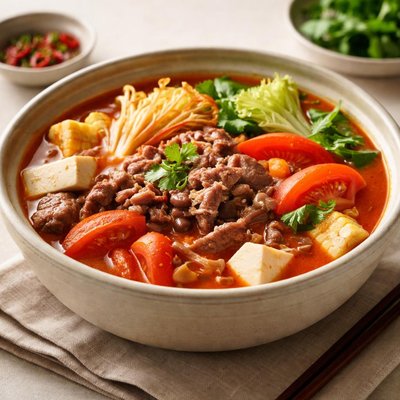 Hotpot beef tomato soup