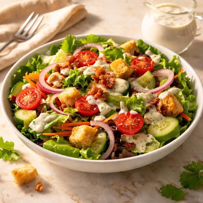 House salad with ranch dressing