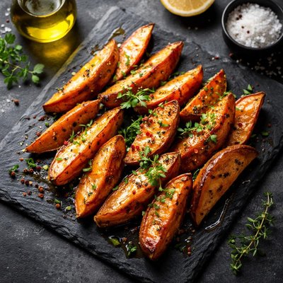 Hoven sweet patatoes with olive oil