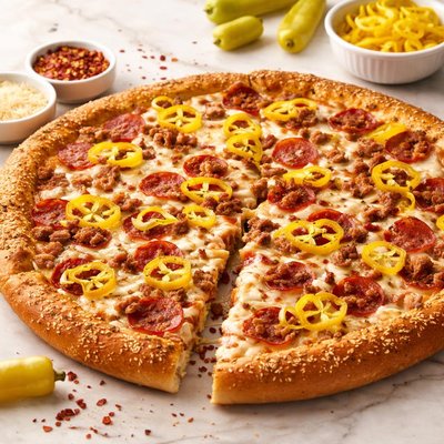 Hubgry howie banana pepper pizza