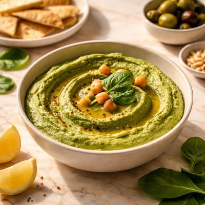 Hummus de espinaca