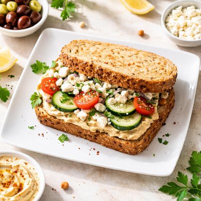 Hummus feta sandwich