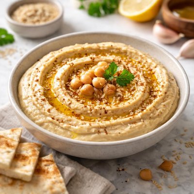 Hummus with sesame seeds