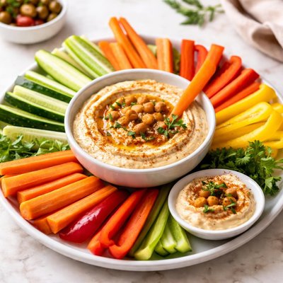 Hummus with vegetable sticks