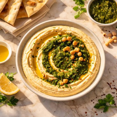 Hummus with zhug