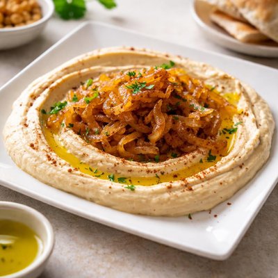 Humos com cebola dorada