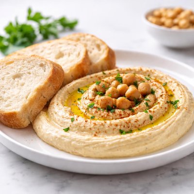 Humus with white bread