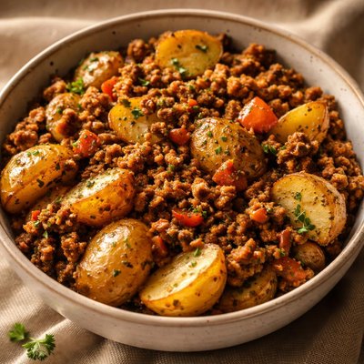 Hungryroot potatoes and vegan crumbles