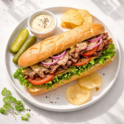 Hunter beef sandwich