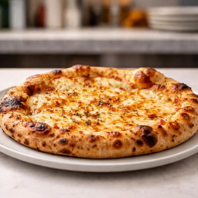 Hydraulic hearth cheese pizza