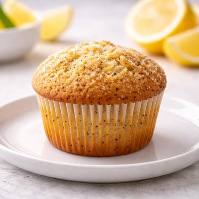 Hyvee lemon poppyseed muffin