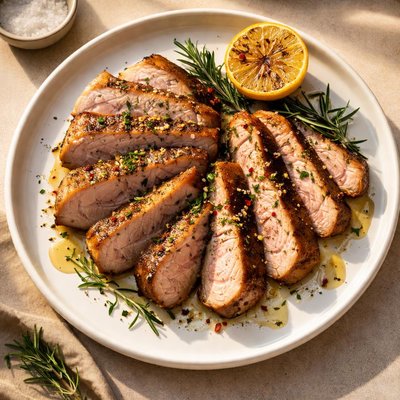 Iberico pork loin grilled