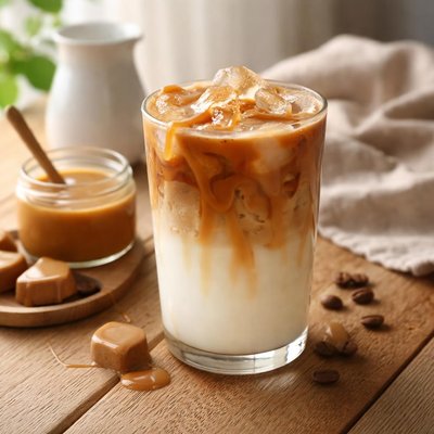 Ice caramel latte skim