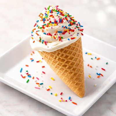 Ice cream cone with sprinkles