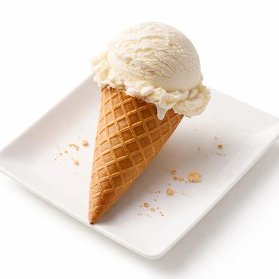 Ice cream in sugar cone