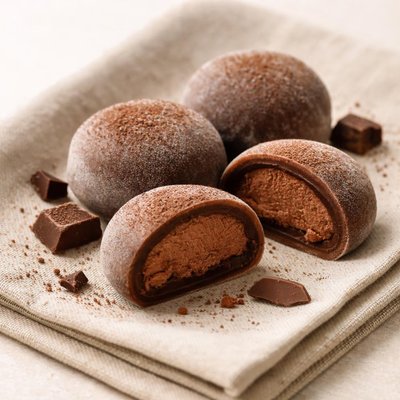 Ice cream mochi dark chocolate