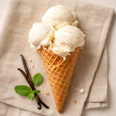 Ice cream with a waffle cone
