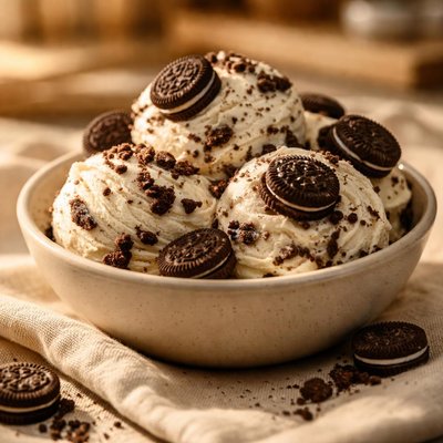 Ice cream with mini oreos
