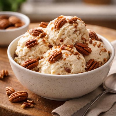 Ice cream with pecans