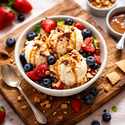 Ice cream with toppings