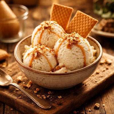 Ice cream with wafer