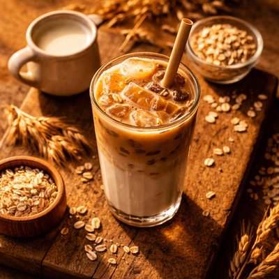 Ice latte oat milk sugar free