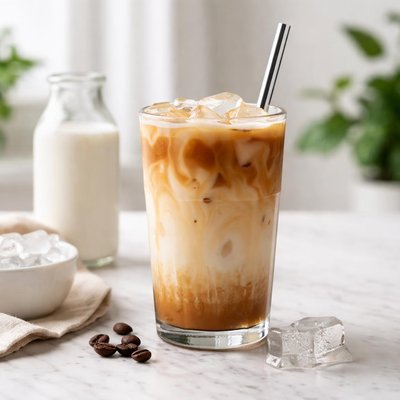 Ice latte with lactose free milk