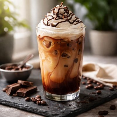 Ice mocha with cream