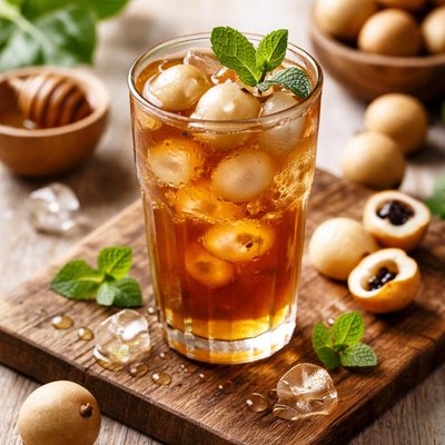 Ice tea with longan