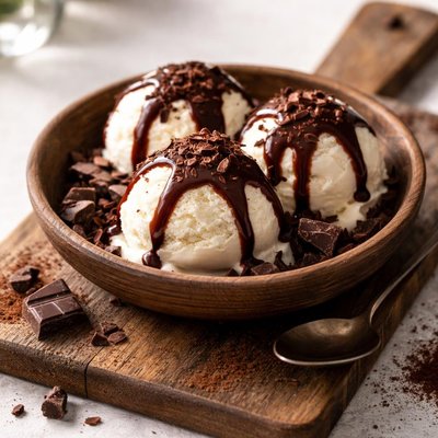 Icecream with chocolate