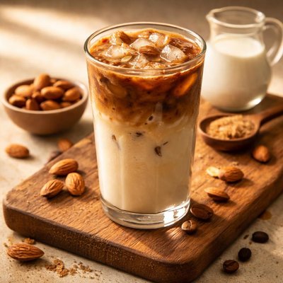 Iced almond latte