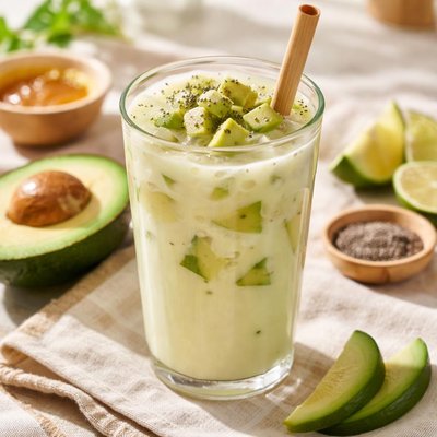 Iced avocado milk