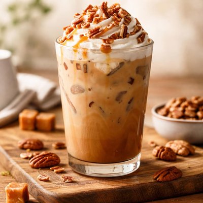 Iced butter pecan latte