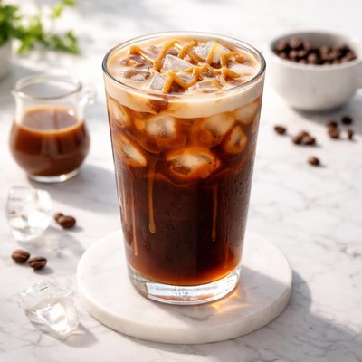Iced caramel americano