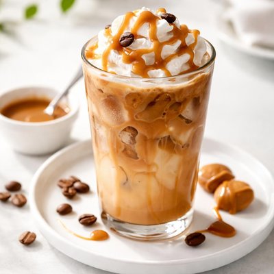Iced caramel coffee