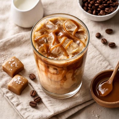 Iced caramel espresso latte