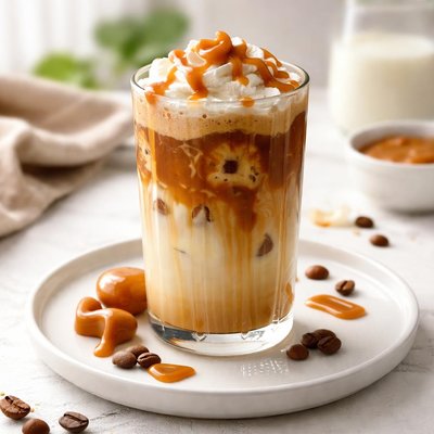 Iced caramel latte