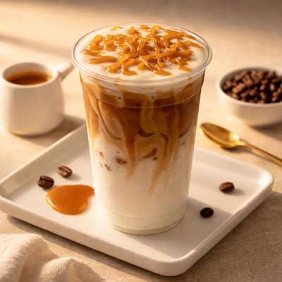 Iced caramel macchiato venti size