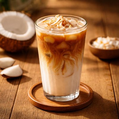 Iced coconut latte