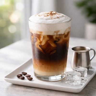 Iced coffee cold foam
